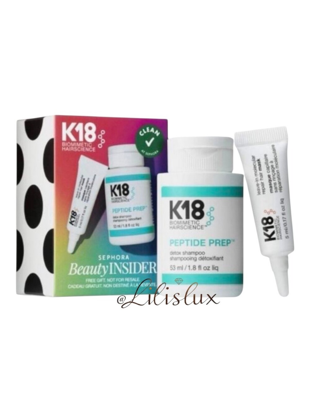 K18 Sephora Beauty Insider 2pc Kit Peptide Prep Shampoo And Leave In Mask New